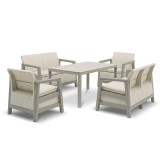 Set de mobilier de grădină Scandi Fiesta linea duo gri-bej pietriș