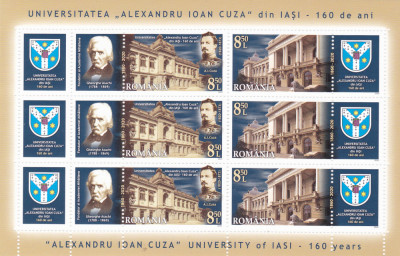 ROMANIA 2020 - UNIVERSITATEA AL.I.CUZA DIN IASI, BLOC, MNH - LP 2297a foto