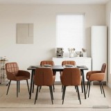 Cumpara ieftin Scaune de dining 6 buc. Piele artificiala Maro