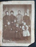 Fotografie tip CDV, Militar cu familia, inceput de secol XX