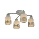Lustra Romantik PL4 Klausen 37x37x17 cm corp iluminat tavan clasic metal auriu sticla alba 4xE14 design elegant pentru living dormitor interior
