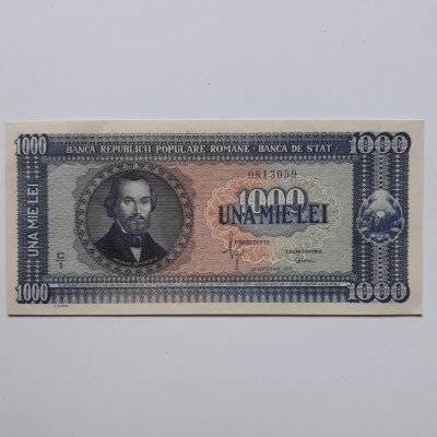 romania bancnota 1000 lei 1950 serii consecutive C/1 - 0813059 - 0813060 - 1700 lei foto