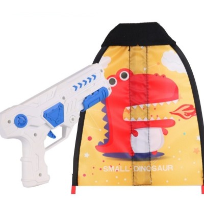 Set 2 Piese Jucarie Interactiva, Cyrax, Pistol de Catapultare + Zmeu, din Plastic si Panza, +8 Ani, Impermeabil, Model Dragon cu Flacari, Multicolor foto