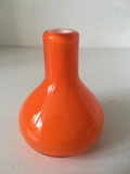 * Vaza sticla suflata manual, portocalie, posibil Murano, 9cm