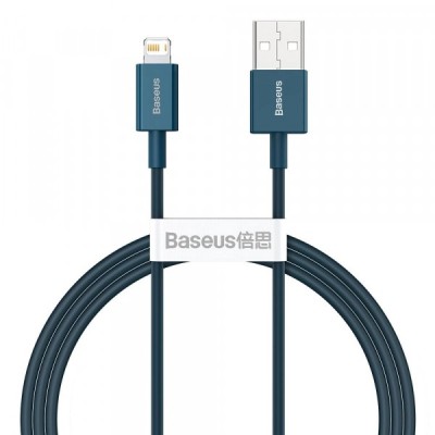 Cablu Date si Incarcare USB-A - Lightning Baseus Superior Series, 20W, 1m, Albastru CALYS-A03 foto