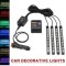 Kit 4 Lumini Ambientale RGB cu telecomanda, 12V, 9 LED, 17 cm LAL-9