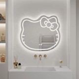 Oglinda LED Kitty pentru baie 80x70 cm, touch, dezaburire, dimabila