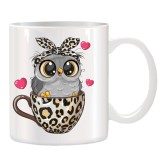 Cana alba personalizata cu Bufnita, INOVATIX&reg;. 330ml