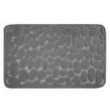 Covoras pentru baie antiderapant, flippy, uscare rapida, model 3d piatra, 40x60 cm, gri