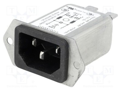 Conector alimentare AC SCHURTER C14 tată 4A 250V pentru montare pe panou foto