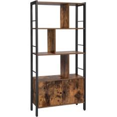 VASAGLE Biblioteca cu 4 rafturi si dulap inferior cu 2 usi, stil industrial, 74x30x155cm, maro rustic Household NewTrend foto