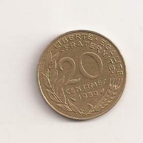 Moneda Franta - 20 Centimes 1989 v1 foto
