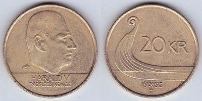 Monede uzuale NORVEGIA - 90 kr de 10+20 Kr. foto
