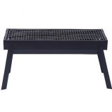 Gratar portabil, flippy, confectionat din metal, pentru picnic, gradina, terasa, camping, dimensiuni reduse, 60x22x23 cm, negru