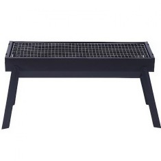 Gratar Portabil, Cyrax, Confectionat din Metal, pentru Picnic, Gradina, Terasa, Camping, Dimensiuni Reduse, 60x22x23 cm, Negru foto