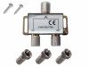 Spliter antenă TV, Active, multiplicator cablu coaxial RF, 2 Iesiri + 1 Intrare, mufe legatură incluse