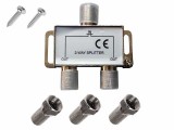 Spliter antena TV, Active, multiplicator cablu coaxial RF, 2 Iesiri + 1 Intrare, mufa legatura inclusa