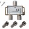 Spliter antenă TV, Active, multiplicator cablu coaxial RF, 2 Iesiri + 1 Intrare, mufe legatură incluse
