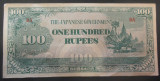 Cumpara ieftin Bancnota OCUPATIE JAPONEZA IN BURMA - 100 RUPII, anul 1944 *cod 413