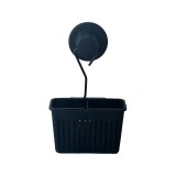 Cumpara ieftin Suport din plastic cu pahar pentru pasta / periuta, prindere mecanica sau cu ventuza, negru, SV459, 130 mm
