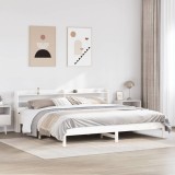 VidaXL Cadru de pat fără saltea, alb, 180x200 cm, lemn masiv pin