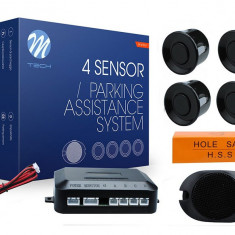 Set Senzori Parcare 4 Buc 21.5mm Vopsibili + Buzer Avertizare 12V M-Tech CP7B
