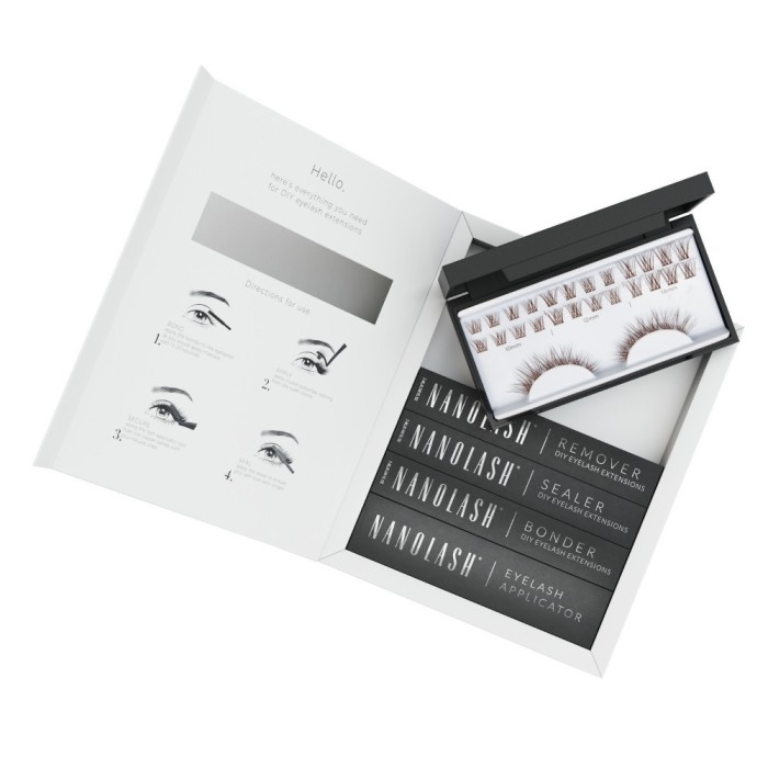 Kit complet pentru aplicarea gene false maro &icirc;n cluster acasă Nanolash CLASSY