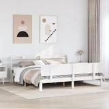 Cumpara ieftin Cadru de pat cu tăblie fără saltea, alb, 180x200 cm
