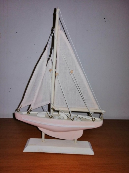 Macheta Yacht cu vele barca cu panze lemn si panza Suedia Interiorhuset