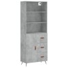 Dulap inalt, gri beton, 69,5x34x180, lemn compozit