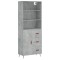 Dulap inalt, gri beton, 69,5x34x180, lemn compozit