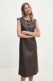 Answear Lab rochie culoarea maro, midi, dreaptă