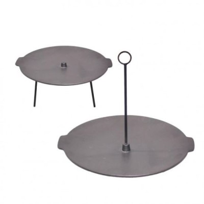 Disc pentru gratar,&amp;nbsp;fonta, 2 functii, cu picioare si agatator, 44x23.5 cm, Perfect Home GartenVIP DiyLine foto