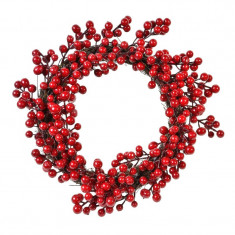 Coronita decorativa de Craciun, 30 cm, model berries poisonous foto