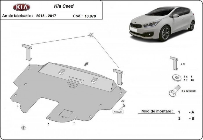 Scut metalic motor Kia Ceed 2015-2017