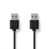 Cablu USB 2.0 Nedis USB A tata - USB A tata 2m negru