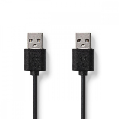 Cablu USB 2.0 Nedis USB A tata - USB A tata 2m negru foto