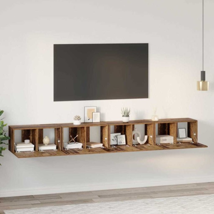 Set comodă TV 4 pcs Lemn vechi 60 x 30 x 30 cm Lemn compozit