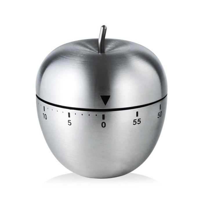 Cronometru de Bucatarie, Mecanic, Forma de Mar, din Otel Inoxidabil, 60 min Timer, 7.5 x 6.2 cm, Argintiu