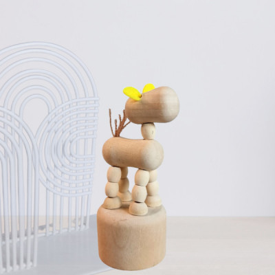 Jucarie Figurina - marioneta mobila din lemn CALUT &amp;ndash; decor si DIY, 3 ani + foto