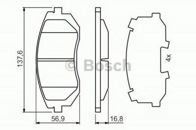 Set placute frana,frana disc SUBARU LEGACY V Combi (BM, BR) (2009 - 2016) BOSCH 0 986 494 653 foto