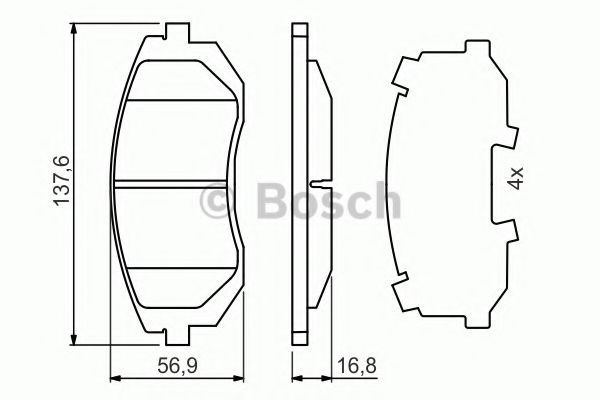 Set placute frana,frana disc SUBARU LEGACY V Combi (BM, BR) (2009 - 2016) BOSCH 0 986 494 653