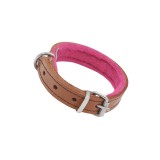 Cumpara ieftin Zgarda caine din piele + pasla, nr 270,3 cm x 60 cm