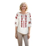 Bluza dama RS25 alb/rosu bordo , marimea XL