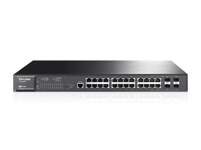 Switch TP-LINK TL-SG3424P, Porturi 24 x RJ-45 10/100/1000, 4 x SFP, Metal Case