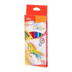 Set 12 Creioane Color DELI ColoRun, Corp Triunghiular, Set Creioane Colorate, Creioane Colorate, Creioane pentru Desen, Creioane Colorate pentru Scola foto