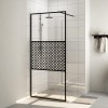 VidaXL Paravan duș walk-in, negru, 100x195 cm, sticlă ESG transparentă 151030