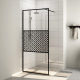 VidaXL Paravan duș walk-in, negru, 100x195 cm, sticlă ESG transparentă