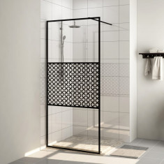 vidaXL Paravan duș walk-in, negru, 100x195 cm, sticlă ESG transparentă