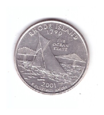 Moneda SUA 25 centi/quarter dollar 2001 P, Rhode Island 1790, stare buna, curata foto